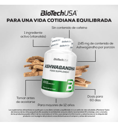 Ashwagandha 60 Cápsulas - Biotech Usa