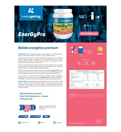 Vegan EnergyPro Drink 760gr - Keepgoing