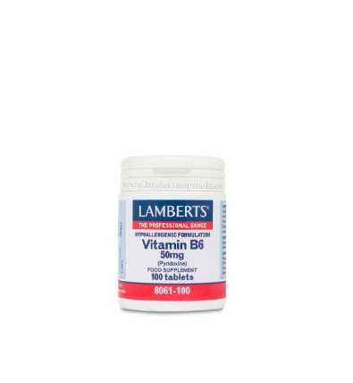 Vitamina B6 50mg 100 tabletas de Lamberts