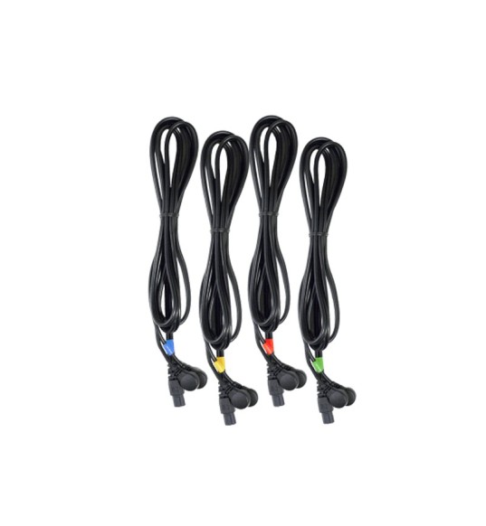 4 Cables Negros 6 Pins-Snap de Compex