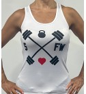 Love Fitness Blanca Camiseta Nadadora - Sasha Active Wear