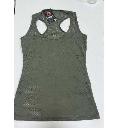 Verde Militar Camiseta Agujeros - Sasha Active Wear