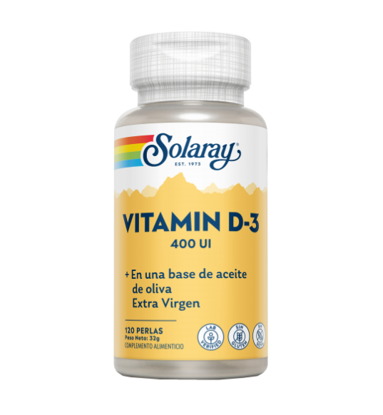 Vitamin D3 400 UI 120 Cápsulas - Solaray