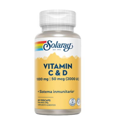 Vitamin C ( 1000 mg) + D ( 2000UI) 60 Vegcaps - Solaray