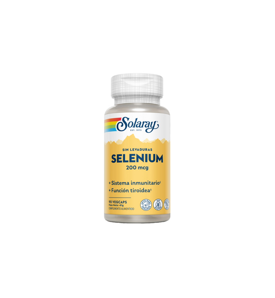 Selenio Sin Levadura 200mcg 90 VegCaps - Solaray