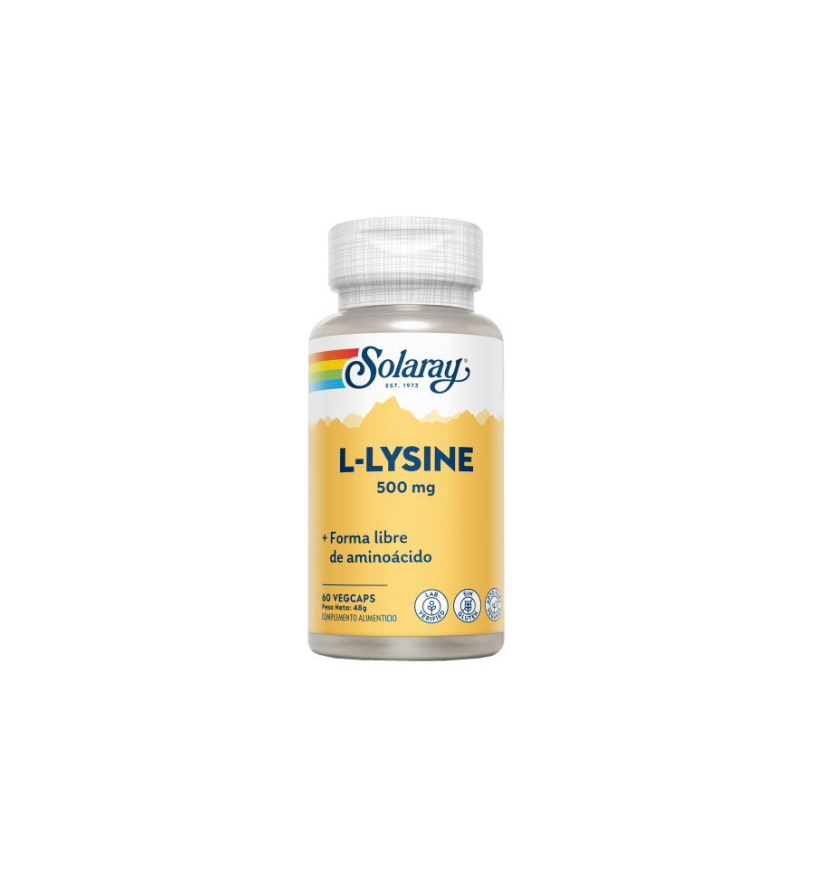 L-Lysine 500mg 60 VegCaps - Solaray