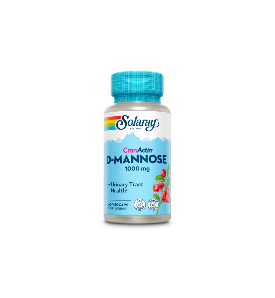 D Mannose con Cranactin® 1000mg 60 VegCaps - Solaray