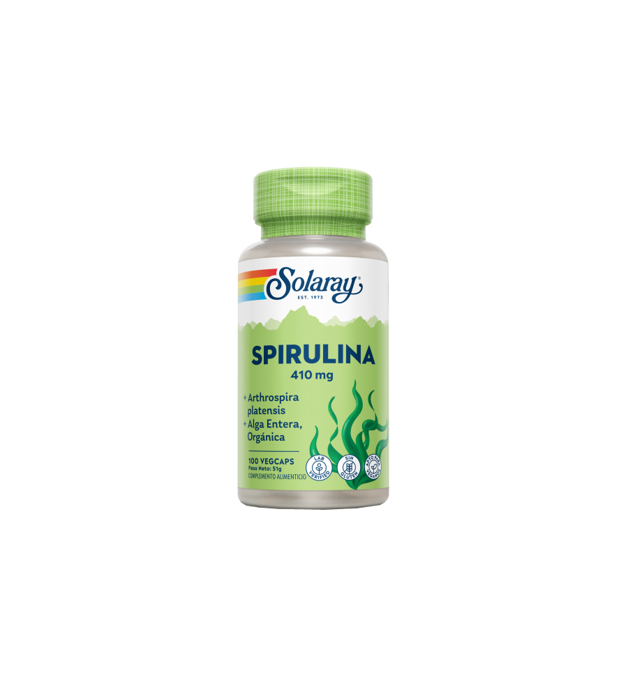 Espirulina 410mg 100 VegCaps - Solaray