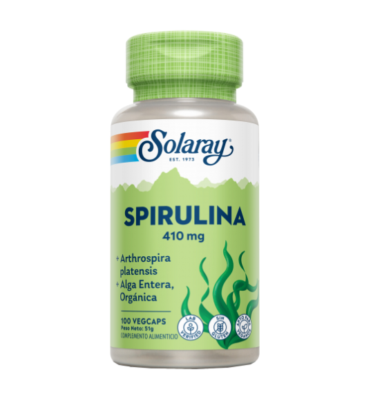 Espirulina 410mg 100 VegCaps - Solaray