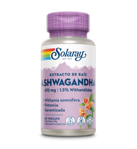 Ashwagandha 470mg 60 VegCaps - Solaray