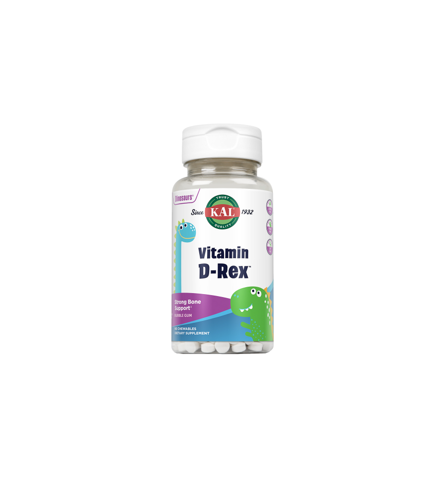 Vitamin D Rex D3 400 UI - 90 Comprimidos Masticables - KAL