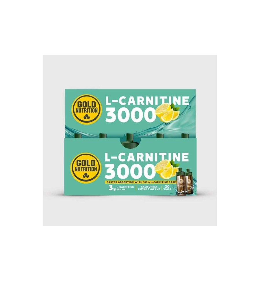 L-Carnitine 3000mg 20 Vials Lemon - Gold Nutrition