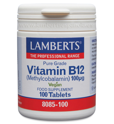 Vitamina B12 - 100 mcg 100 Tabletas - Lamberts