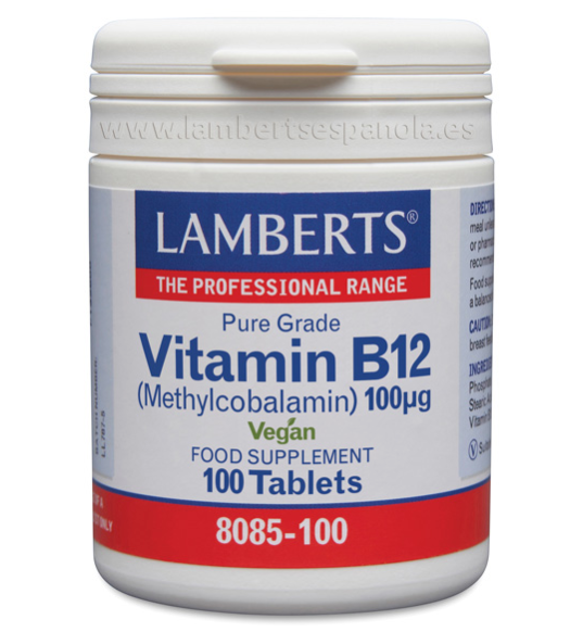 Vitamina B12 - 100 mcg 100 Tabletas - Lamberts