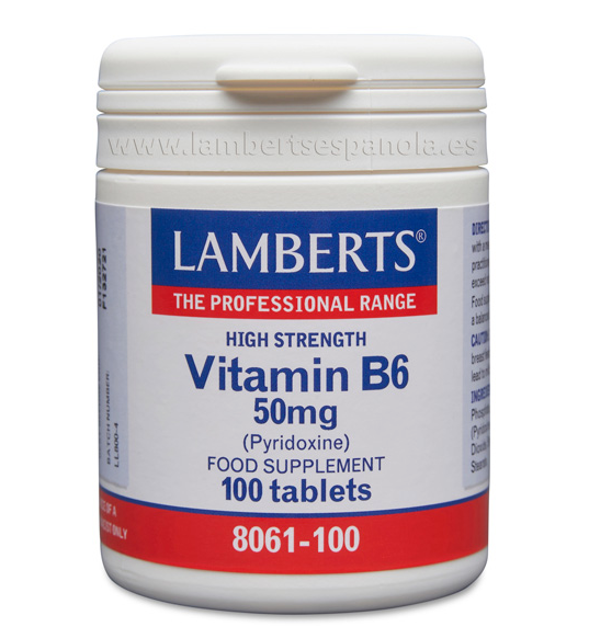 Vitamina B6 Piridoxina 50mg 100 Tabletas - Lamberts