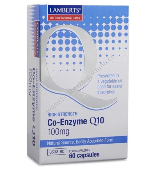 Co-Enzima Q10 100 mg, Ubiquinona, con 60 Cápsulas - Lamberts