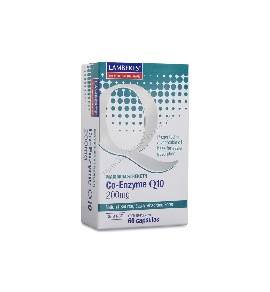 Co-Enzima Q10 200 mg, Ubiquinona, 60 cápsulas - Lamberts