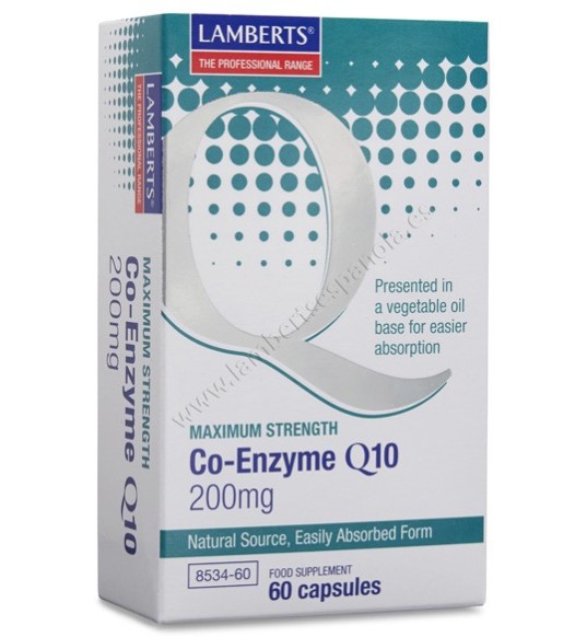 Co-Enzima Q10 200 mg, Ubiquinona, 60 cápsulas - Lamberts