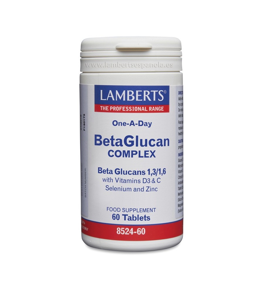 Complejo de Beta Glucanos más Vitaminas D3, C, Selenio y Zinc 60 Tabletas - Lamberts