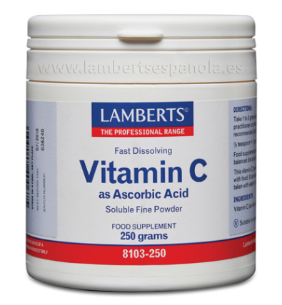 Vitamina C en forma de Ácido Ascórbico 250g - Lamberts