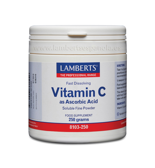 Vitamina C en forma de Ácido Ascórbico 250g - Lamberts