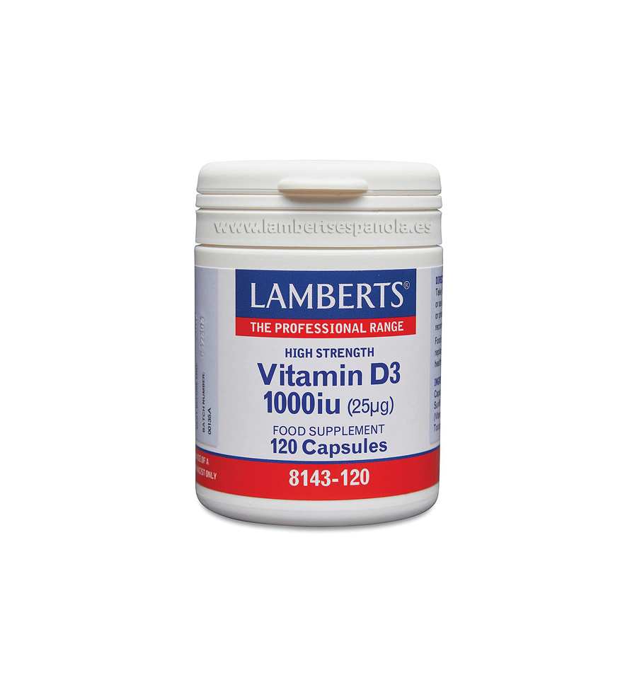 Vitamina D3 - 25 mcg 120 Cápsulas - Lamberts