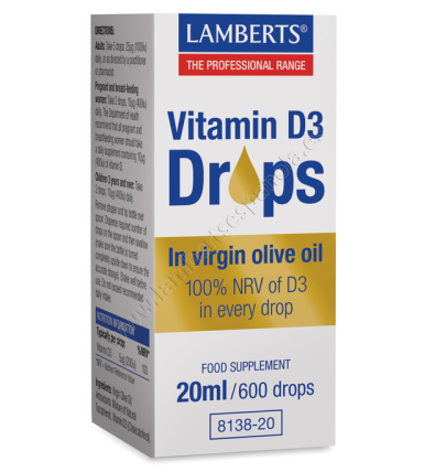 Vitamina D Líquida 20ml 600 gotas - Lamberts