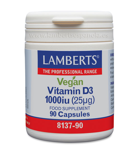 Vitamina D3 Vegana 1000UI 90 Cápsulas - Lamberts