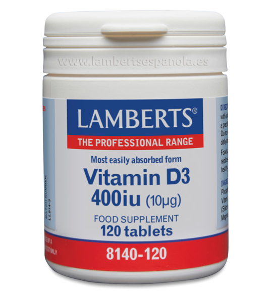 Vitamina D3 - 400UI 120 Cápsulas - Lamberts