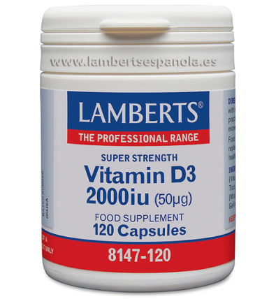 Vitamina D3 - 2000UI 120 Cápsulas - Lamberts