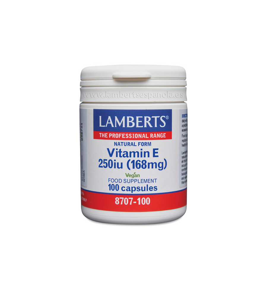 Vitamina E 250UI 100 Cápsulas - Lamberts