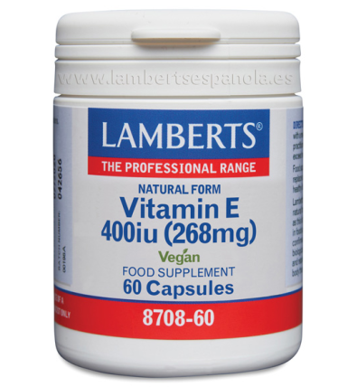 Vitamina E Natural 400UI 60 Cápsulas - Lamberts