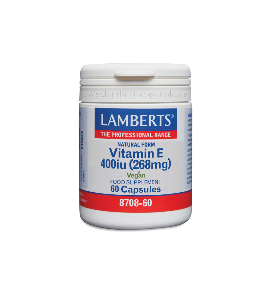 Vitamina E Natural 400UI 60 Cápsulas - Lamberts