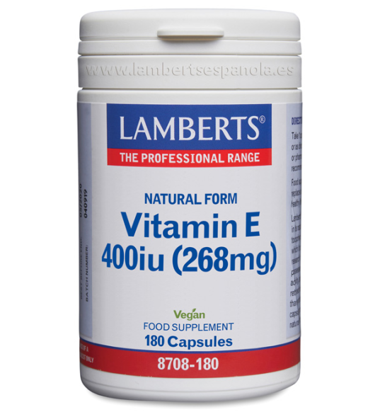 Vitamina E Natural 400UI 180 Cápsulas - Lamberts