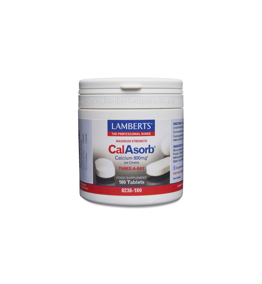 CalAsorb Calcio 800mg 180 Tabletas - Lamberts