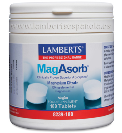 MagAsorb 150mg 180 Tabletas - Lamberts