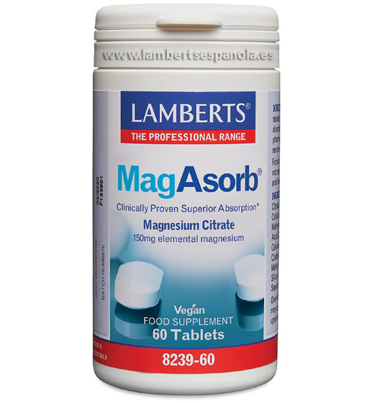 MagAsorb 150mg 60 Tabletas - Lamberts