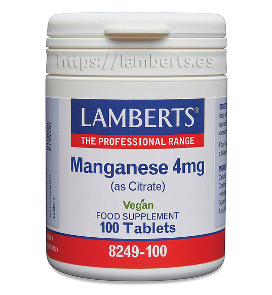 Manganeso 4mg 100 Tabletas - Lamberts