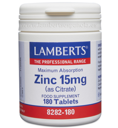 Zinc 15mg 180 Tabletas - Lamberts