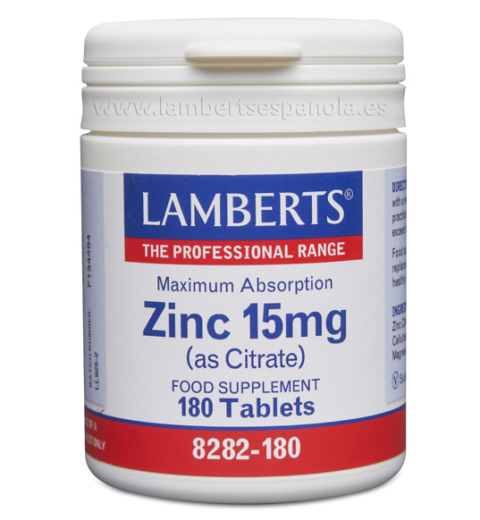 Zinc 15mg 180 Tabletas - Lamberts