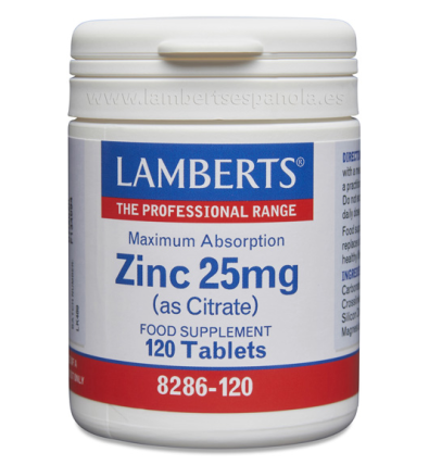 Zinc 25mg 120 Tabletas - Lamberts