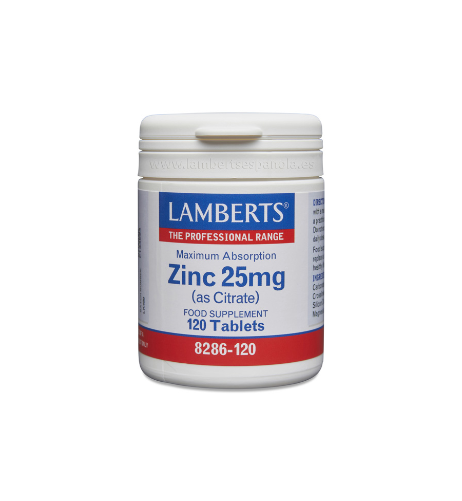 Zinc 25mg 120 Tabletas - Lamberts