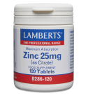 Zinc 25mg 120 Tabletas - Lamberts