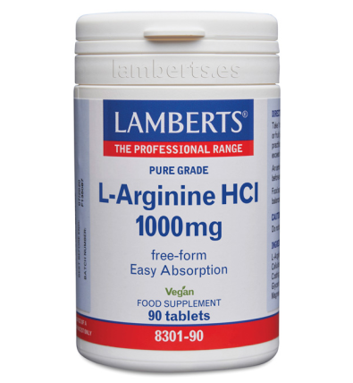 L-Arginina HCI 1000mg 90 Cápsulas- Lamberts