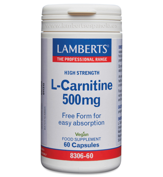 L Carnitina 500mg 60 Cápsulas - Lamberts