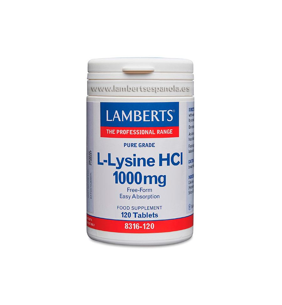 L-Lisina HCI 1000mg 120 Tabletas - Lamberts