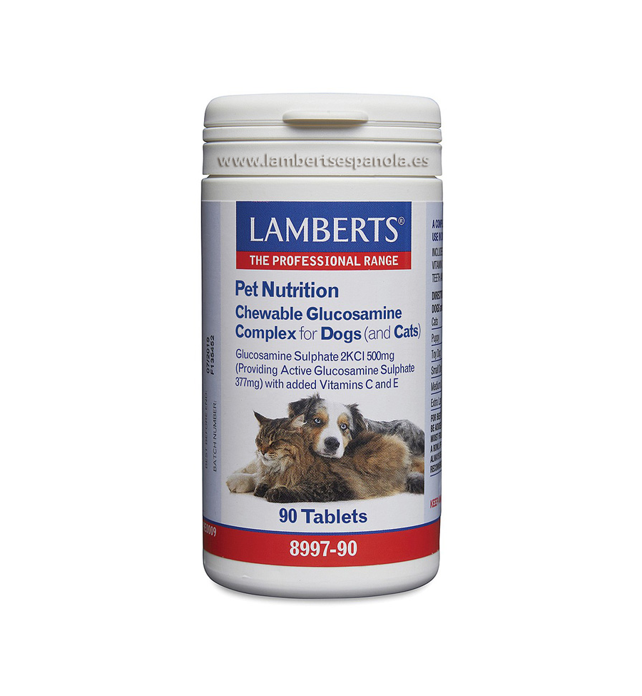 Complejo de Glucosamina Masticable 90 Tabletas - Lamberts