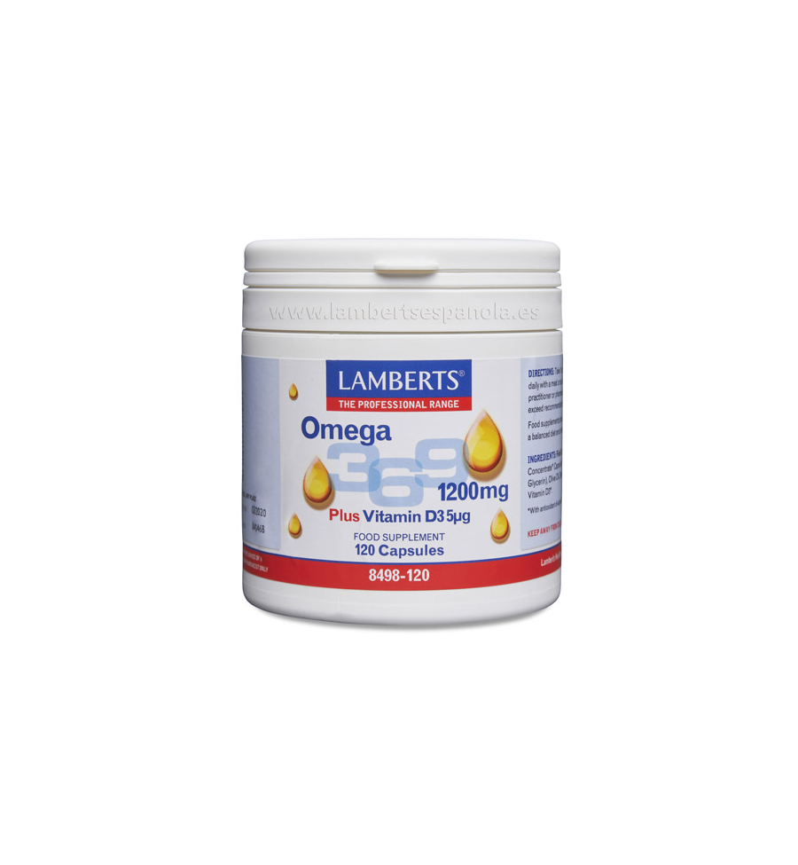 Ácidos Grasos Omega 3,6,9 1200mg 120 Cápsulas - Lamberts