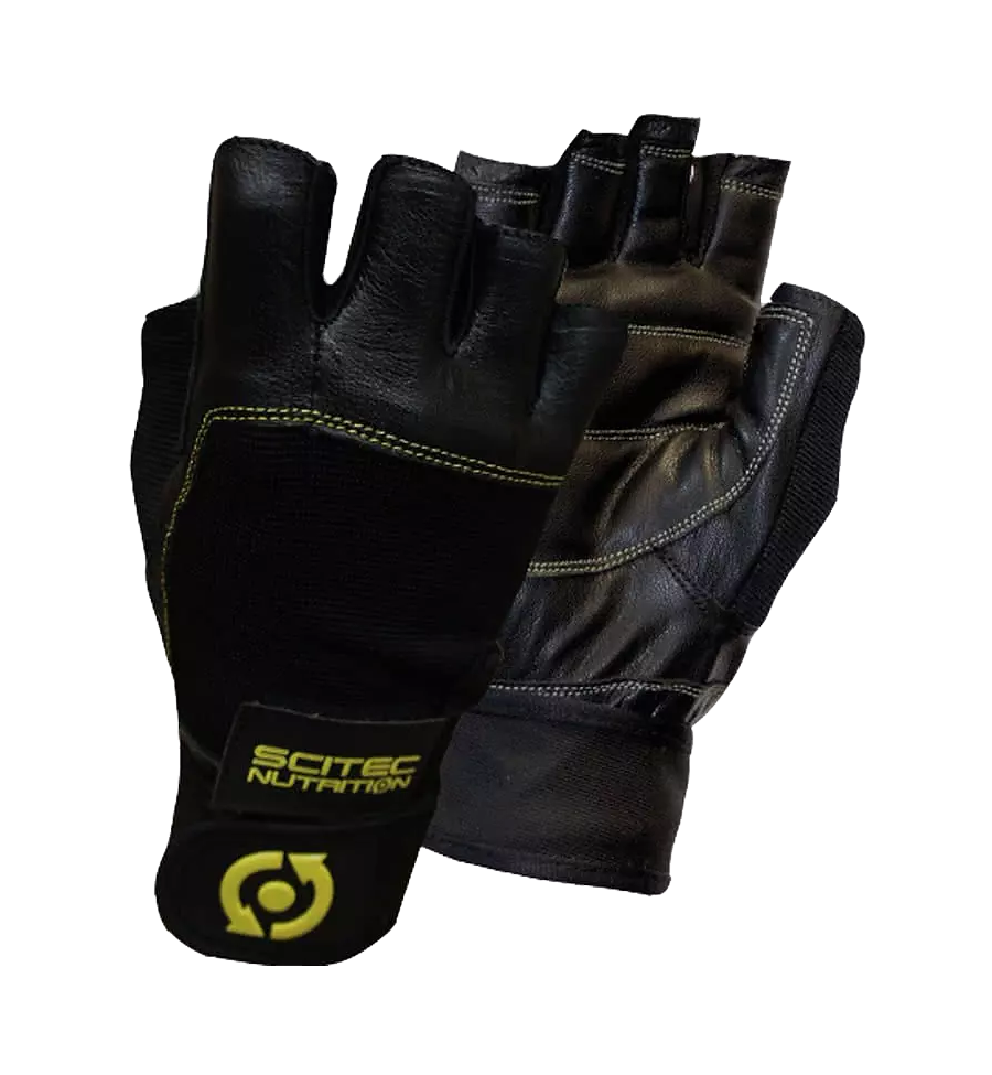 Yellow Leather Style Gloves (pair) - Scitec Nutrition