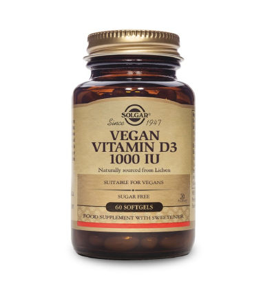 Vitamina D3 Vegana 1000UI 60 Cápsulas Blandas - Solgar